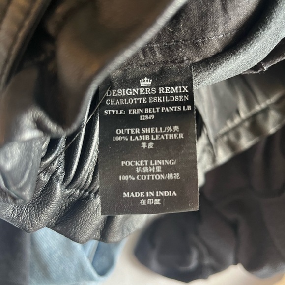 Designers Remix Leather Paperbag Waist Pant - Picture 4 of 4